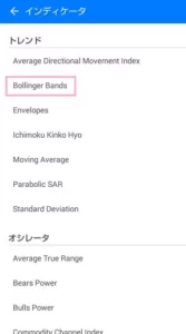 MetaTrader(メタトレーダー)アプリ ボリンジャーバンド 追加 03